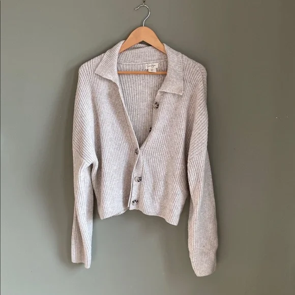 Jessica Simpson Cream Ribbed Cardigan - Picture 1 of 3